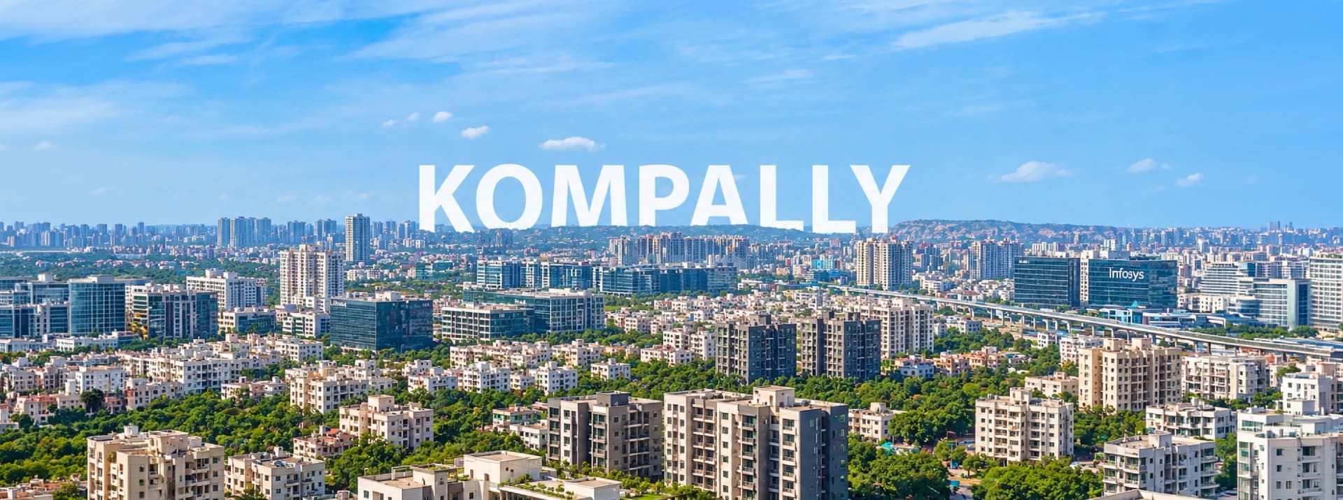Aerial view of apartments for sale in Kompally, Hyderabad