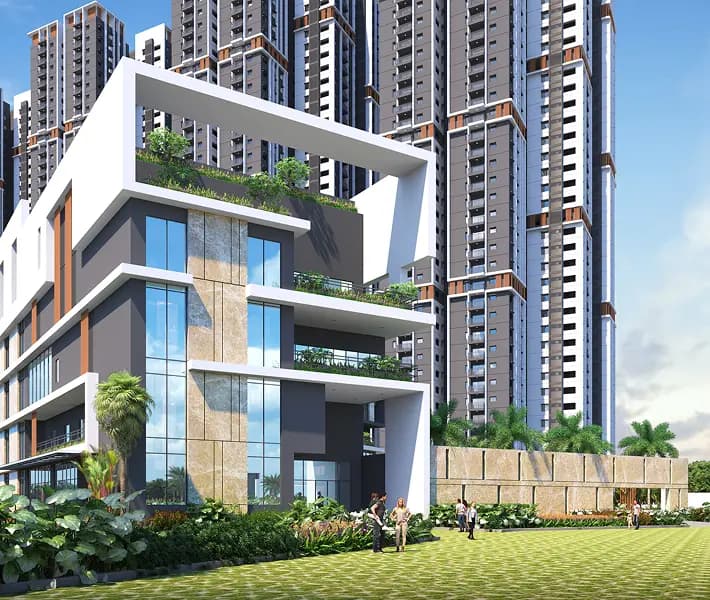 Aerial view of apartments for sale in Tellapur, Hyderabad