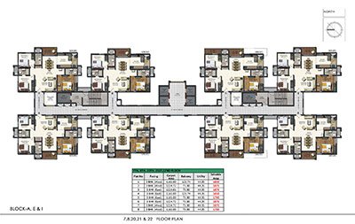 Floor plan of Aparna Sarovar Zenith 7th 8th 20th 21st and 22nd floors