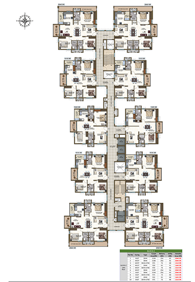 Block C fourteen floor plan